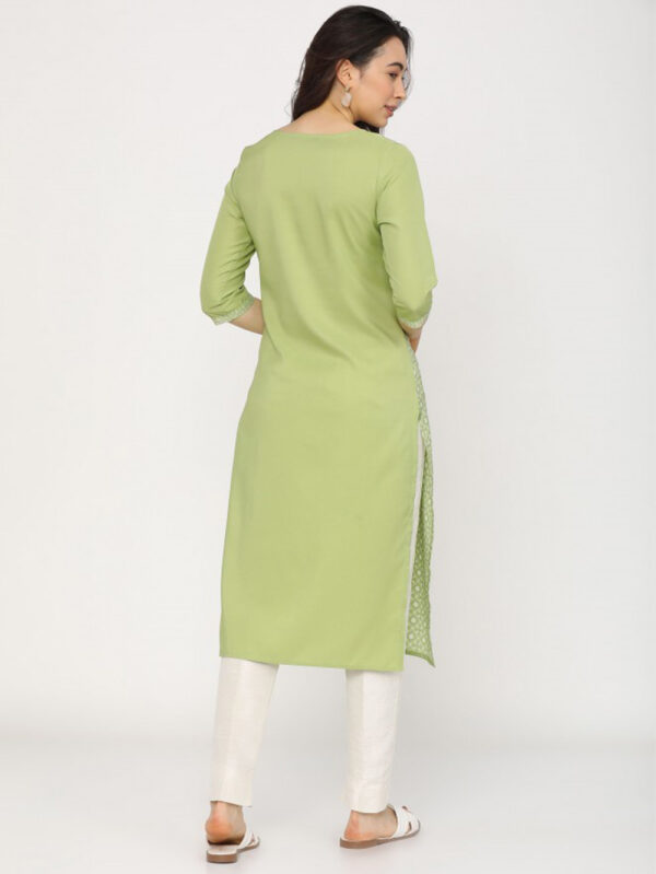 Ketch Women Green Printed Straight Kurtas - Image 3